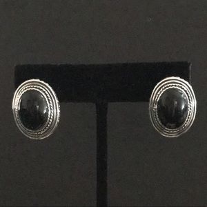 Sterling Silver and Onyx Earrings